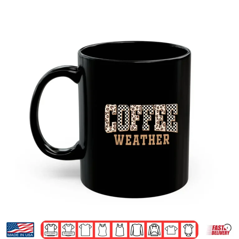 Mug Retro Coffee Weather Cozy Fall Checkered Coffee Lover Shirt