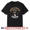 Iced Coffee Queen Messy Bun Cold Brew Coffee Quote Shirt
