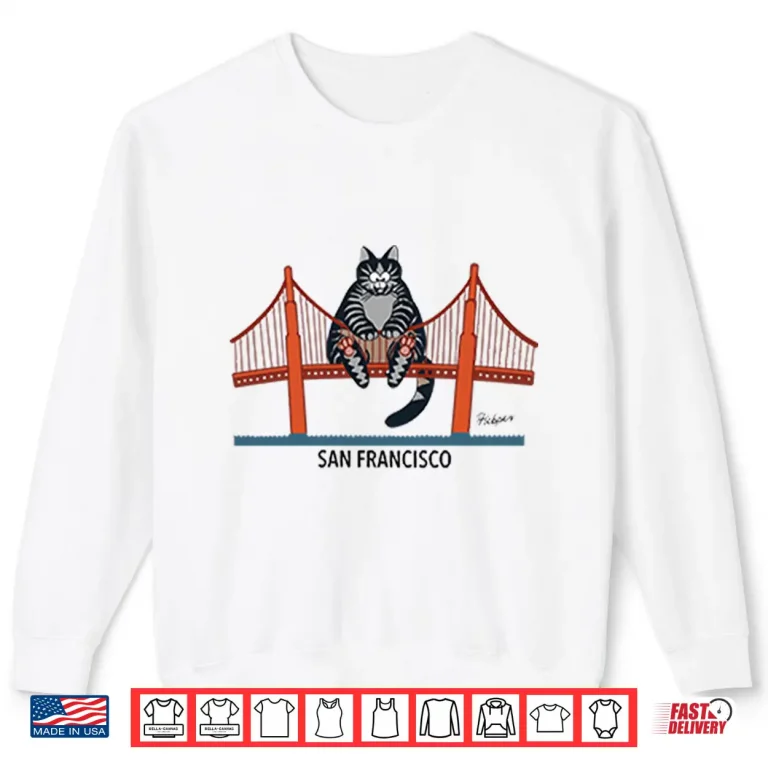 Sweatshirt B Kliban Cat San Francisco Golden Gate Shirt