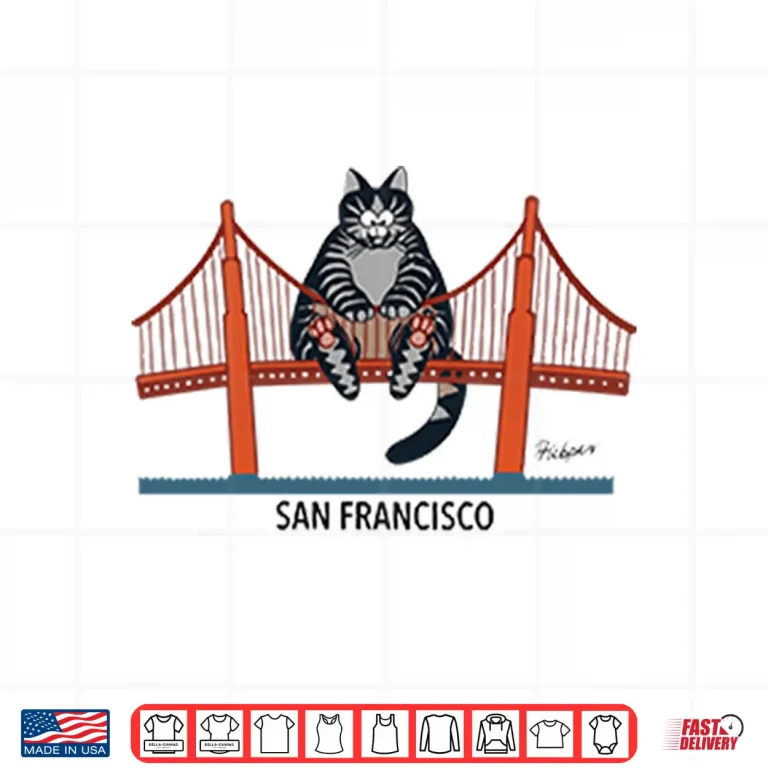 Design B Kliban Cat San Francisco Golden Gate Shirt