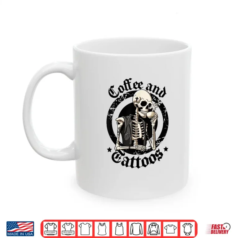 Mug Coffee And Tattoos Lover Inked Caffeine Funny Tattoo Artist Shirt
