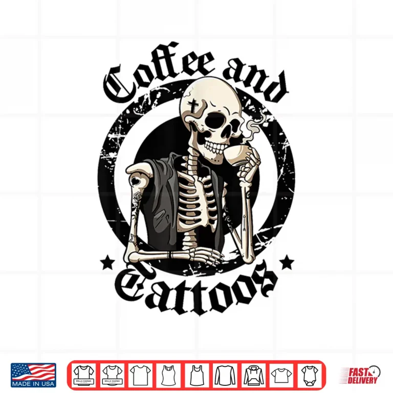 Design Coffee And Tattoos Lover Inked Caffeine Funny Tattoo Artist Shirt