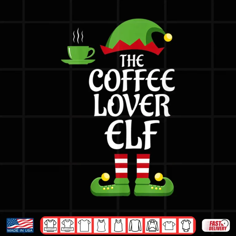 Design Coffee Lover Elf Family Matching Group Christmas Shirt