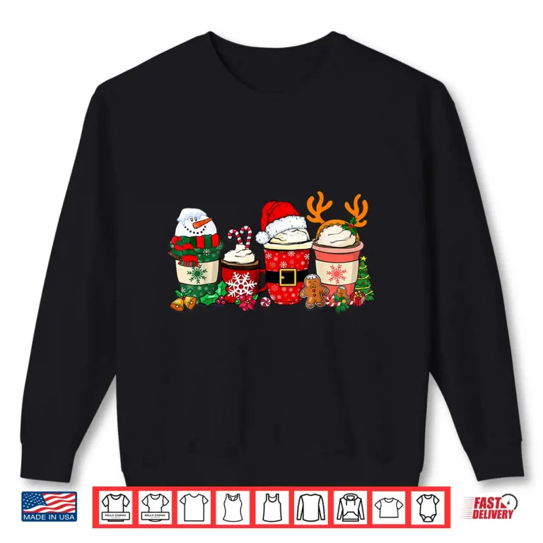 Sweatshirt Cute Christmas Coffee Snowman Deer Santa Professional Xmas Shirt