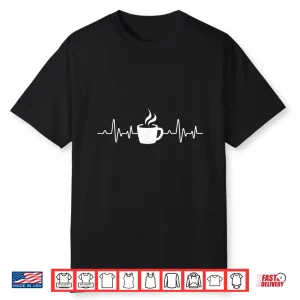 Professional Minimalist Coffee Heartbeat Drinking Coffee Shirt