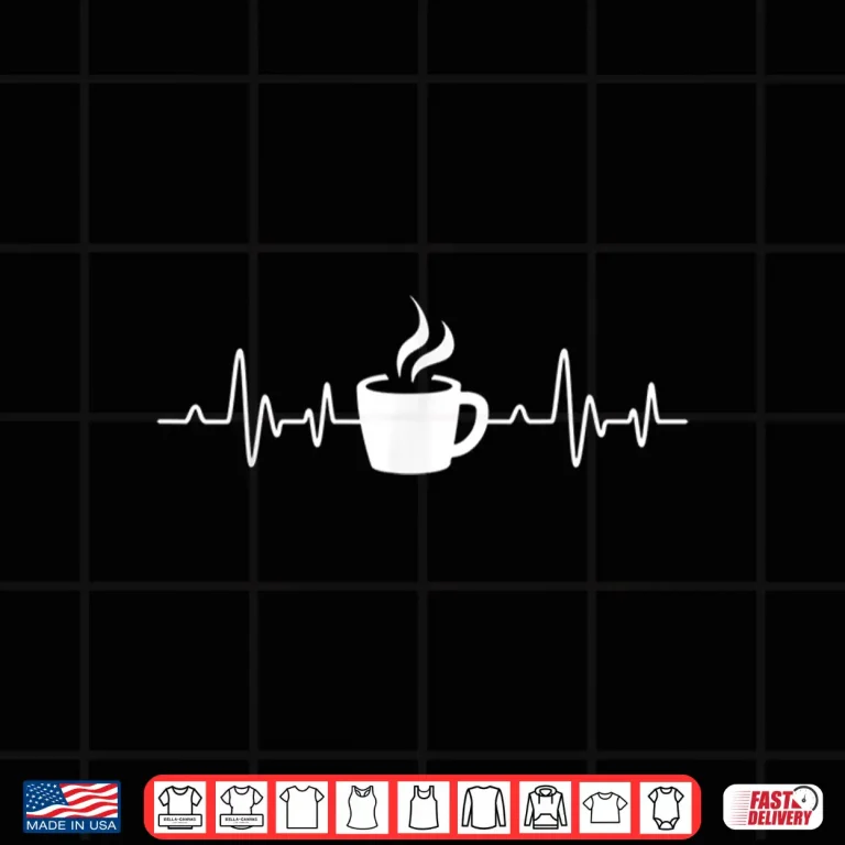 Design Professional Minimalist Coffee Heartbeat Drinking Coffee Shirt