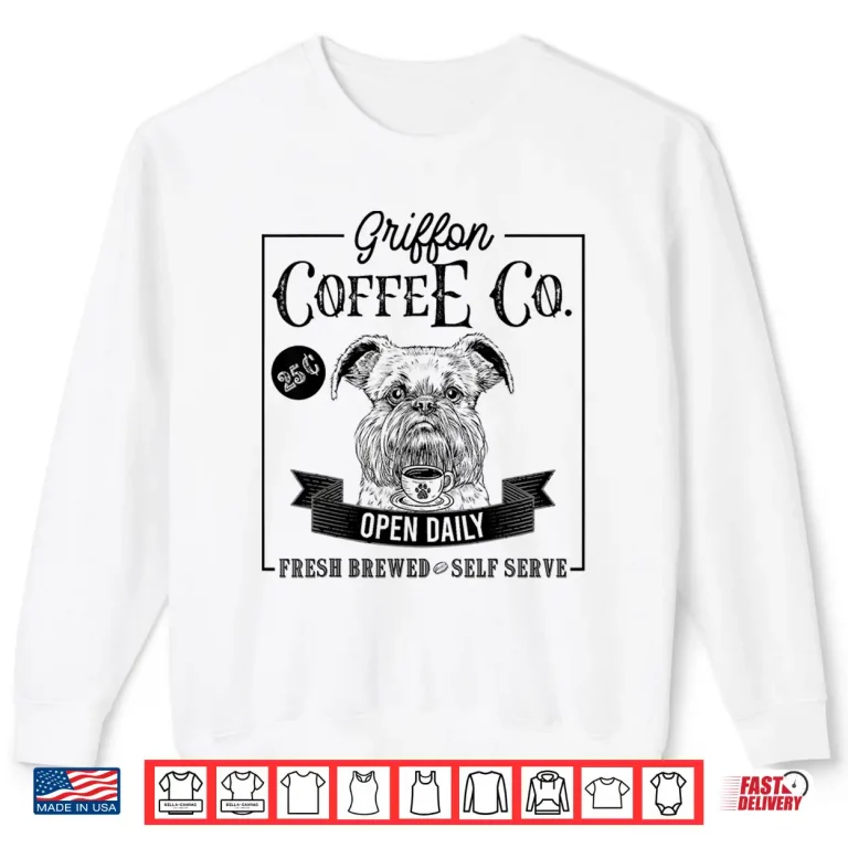 Sweatshirt Retro Brussels Griffon Coffee Funny Dog Mom Coffee Lover Shirt 1