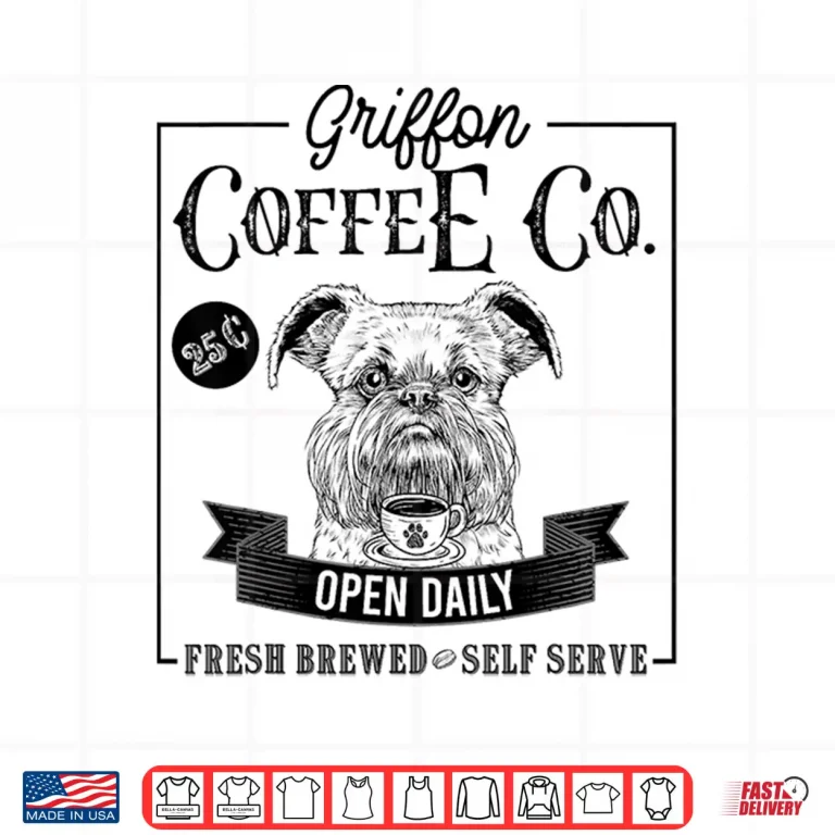 Design Retro Brussels Griffon Coffee Funny Dog Mom Coffee Lover Shirt