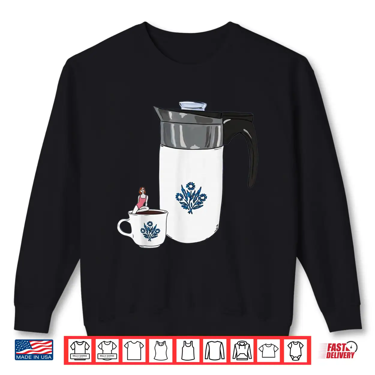 Vintage Corningware Blue Cornflower Tea Coffee Lover Shirt