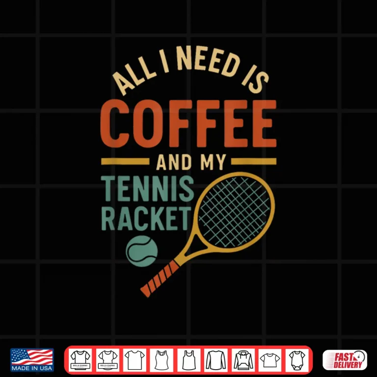 Design Coffee Tennis Player Graphic Sports Athlete Modern Shirt