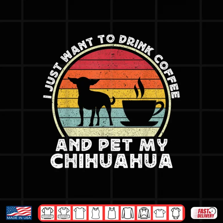 Design Coffee and Chihuahua Dog Lover Funny Chiwawa Modern Shirt