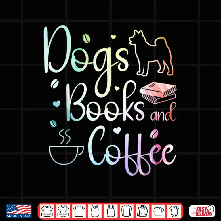 Design Dogs Books and Coffee Professional Minimalist Graphic Shirt