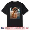 Funny Goldendoodle Drinking Iced Coffee Animal Meme Humor Shirt