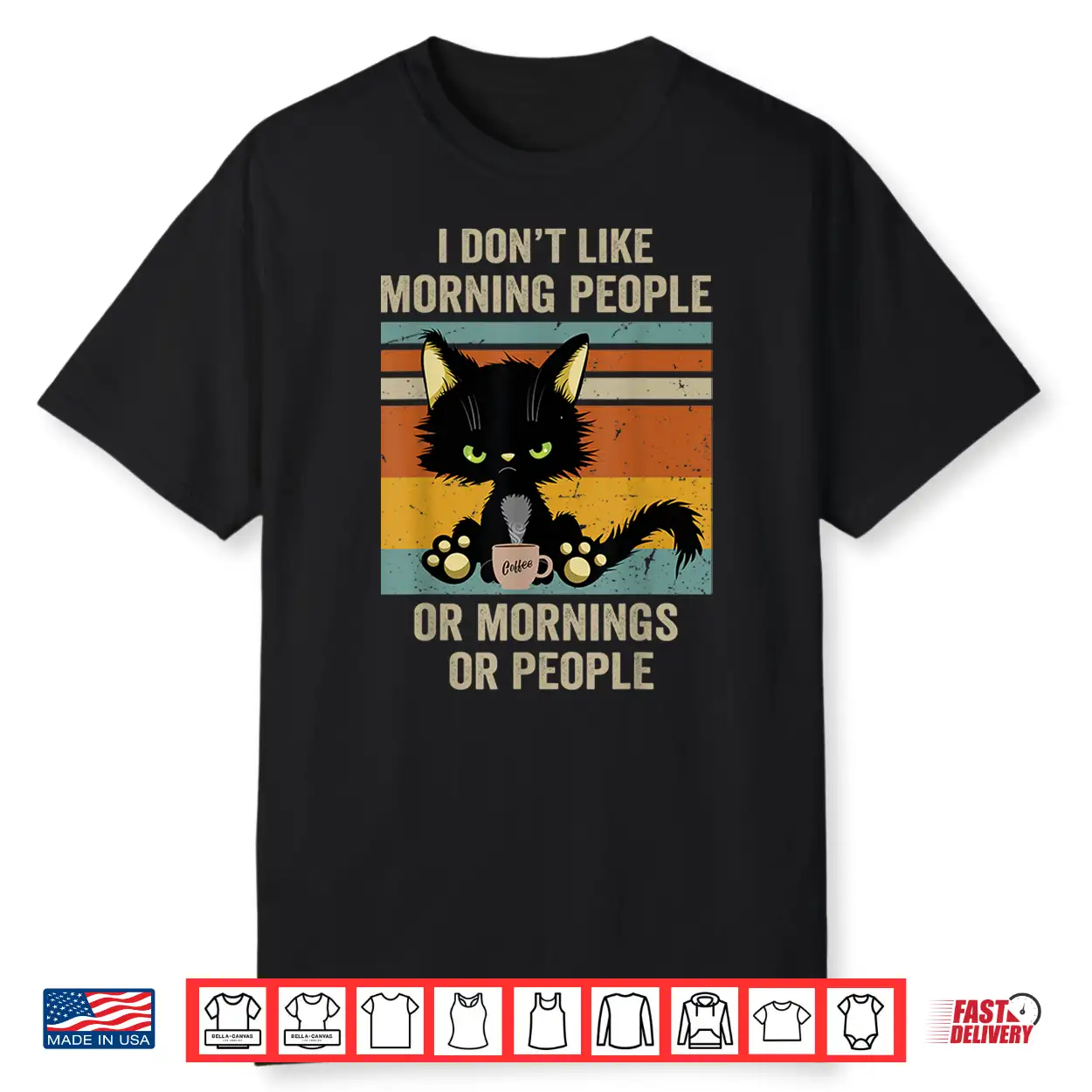 I Hate Morning People And Mornings And People Coffee Cat Shirt I Hate Morning People And Mornings And People Coffee Cat Shirt