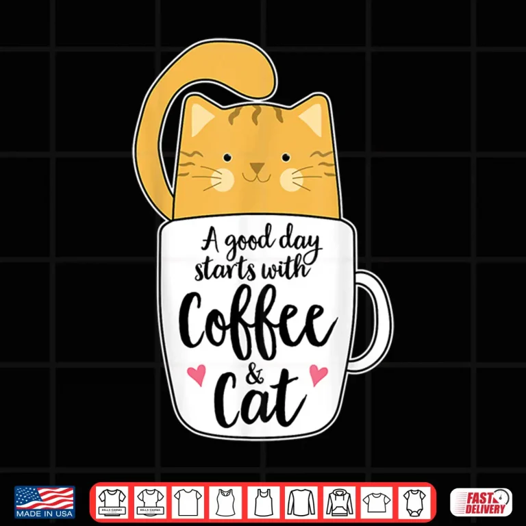 Design Funny Orange Cat Coffee Mug Graphic Cat Lover Gift Shirt
