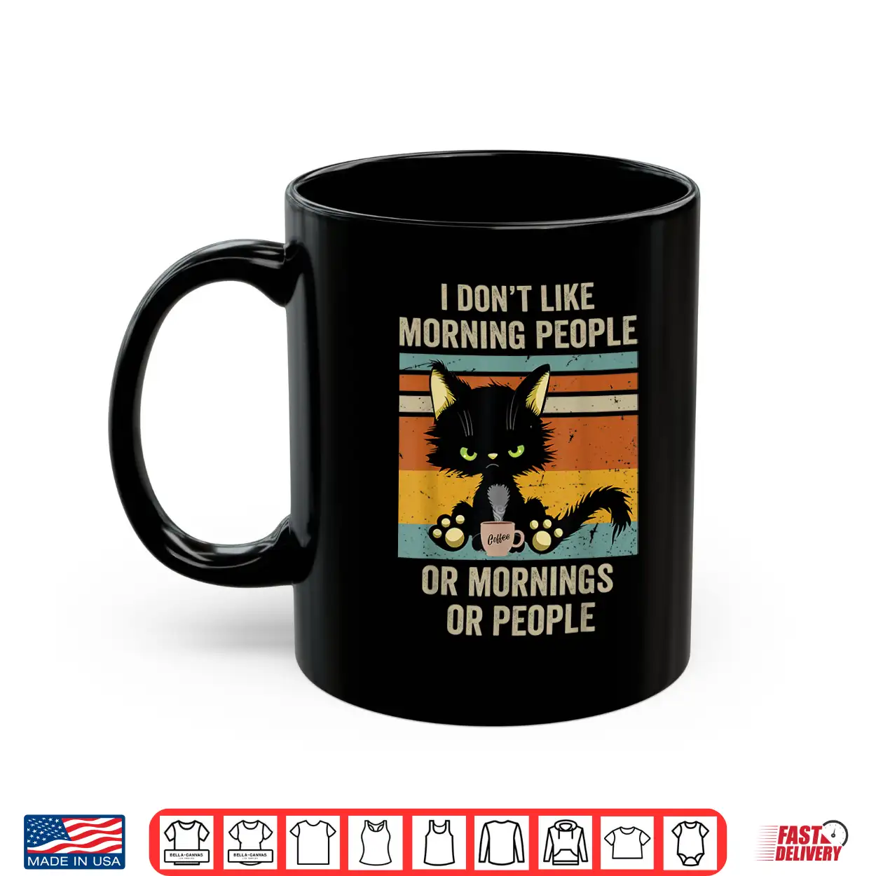 I Hate Morning People And Mornings And People Coffee Cat Shirt I Hate Morning People And Mornings And People Coffee Cat Shirt