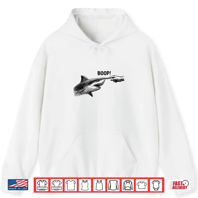 Hoodie Boop Shark Meme Shark Humor Funny Hand Boop Nose Shark Shirt