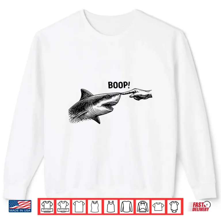 Sweatshirt Boop Shark Meme Shark Humor Funny Hand Boop Nose Shark Shirt