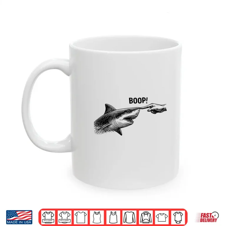 Mug Boop Shark Meme Shark Humor Funny Hand Boop Nose Shark Shirt