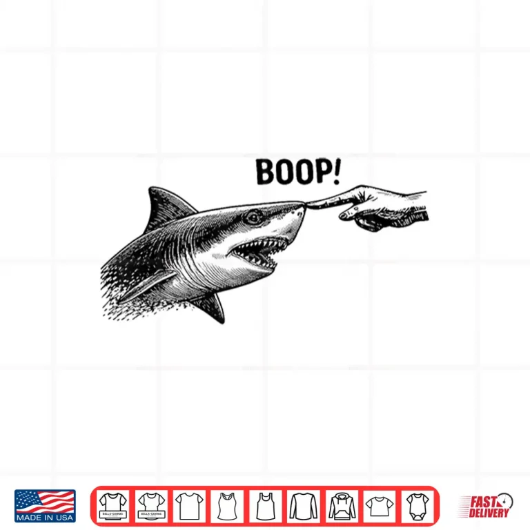 Design Boop Shark Meme Shark Humor Funny Hand Boop Nose Shark Shirt