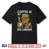 Retro Frankenstein Monster Lover Coffee Is My Love Language Shirt