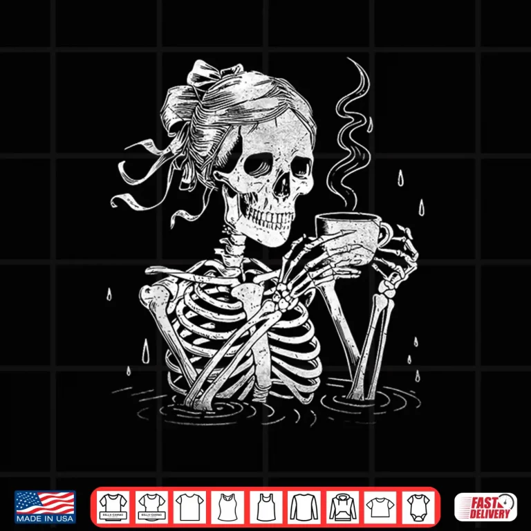 Design Skeleton Messy Bun Coffee Halloween Coffee Lover Professional Shirt