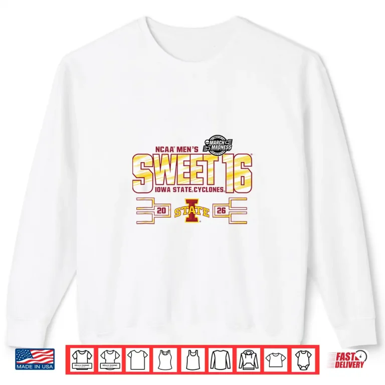 Sweatshirt Iowa State Cyclones Sweet 16 2026 Mens March Madness Gray Shirt