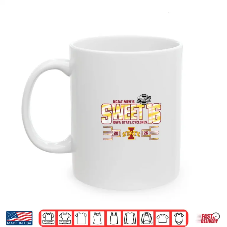 Mug Iowa State Cyclones Sweet 16 2026 Mens March Madness Gray Shirt