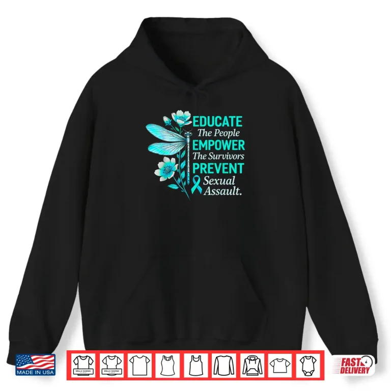 Hoodie Educate Empower Prevent Butterfly Sexual Assault Awareness Shirt