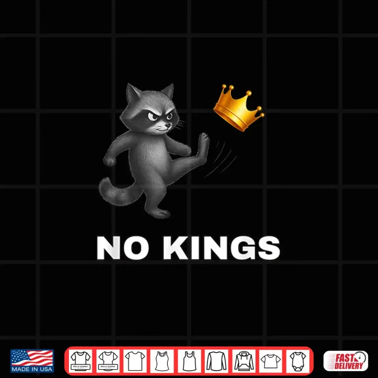 Design Cute Raccoon No Kings in America Funny Political Protest Shirt
