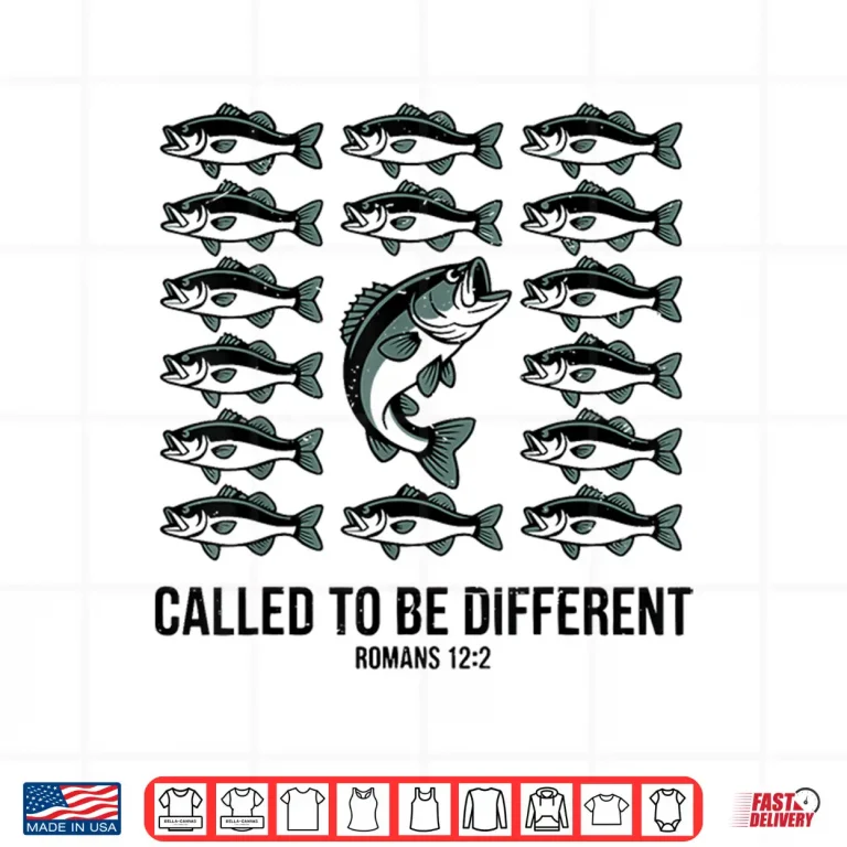 Design Romans 12 2 Called to Be Different Fish Christian Fishing Shirt
