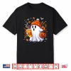 Halloween Ghost Drinking Ice Coffee Lover Ghost Girl Women Shirt