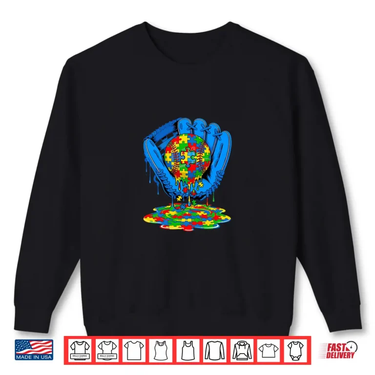 Sweatshirt Autism Baseball Drip Autism Advocacy Graphic Modern Shirt