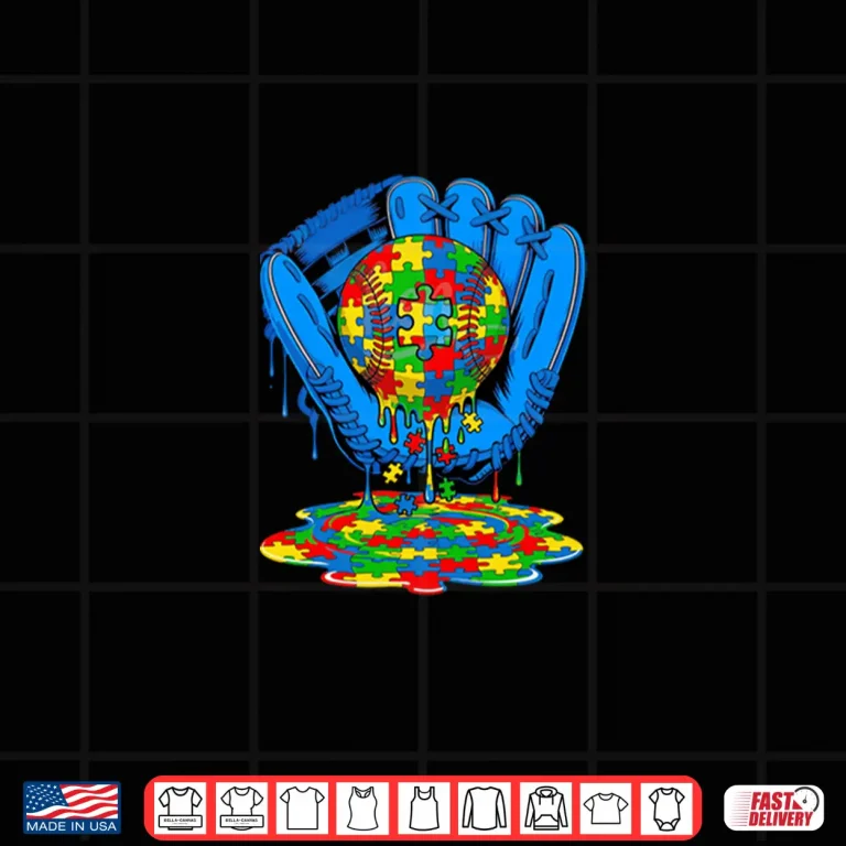 Design Autism Baseball Drip Autism Advocacy Graphic Modern Shirt
