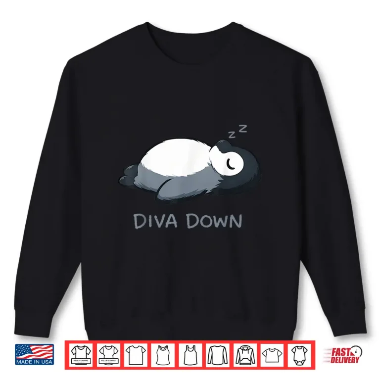 Sweatshirt Diva Down Cute Penguin Professional Graphic Identity Shirt