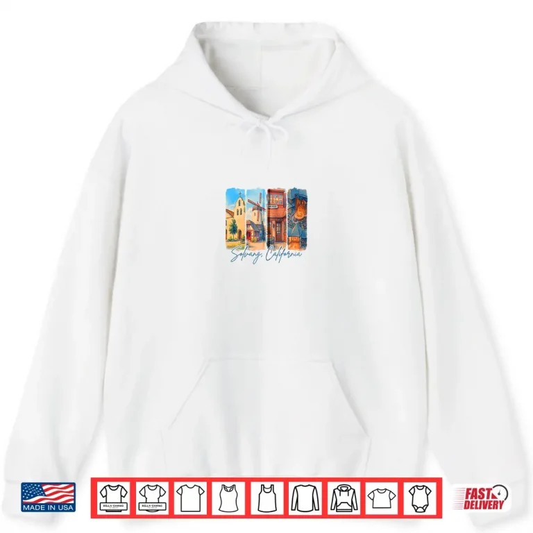 Hoodie Solvang California Traveling Trip Brushstroke Souvenir Shirt