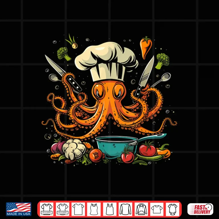 Design Chef Octopus Kraken Funny Cooking Sous Chef Cook Shirt
