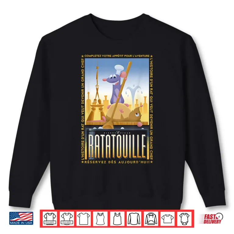 Sweatshirt Disney Pixar Ratatouille Remy And Emile Cooking Poster Shirt