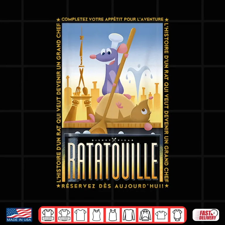 Design Disney Pixar Ratatouille Remy And Emile Cooking Poster Shirt