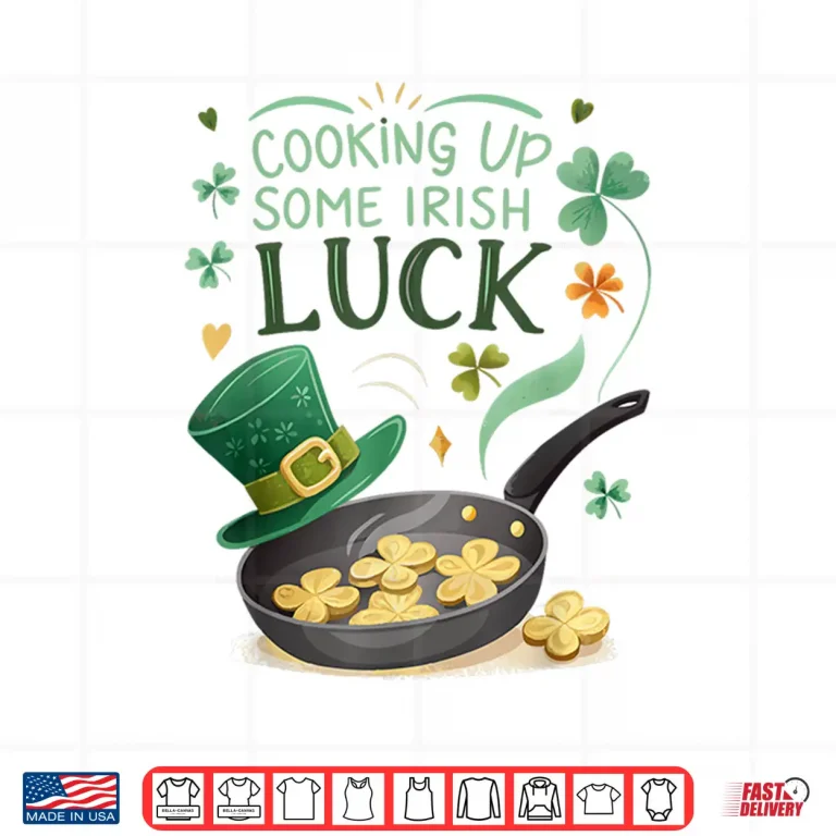 Design Culinary Shamrocks St Patricks Day Cooking Professional Shirt