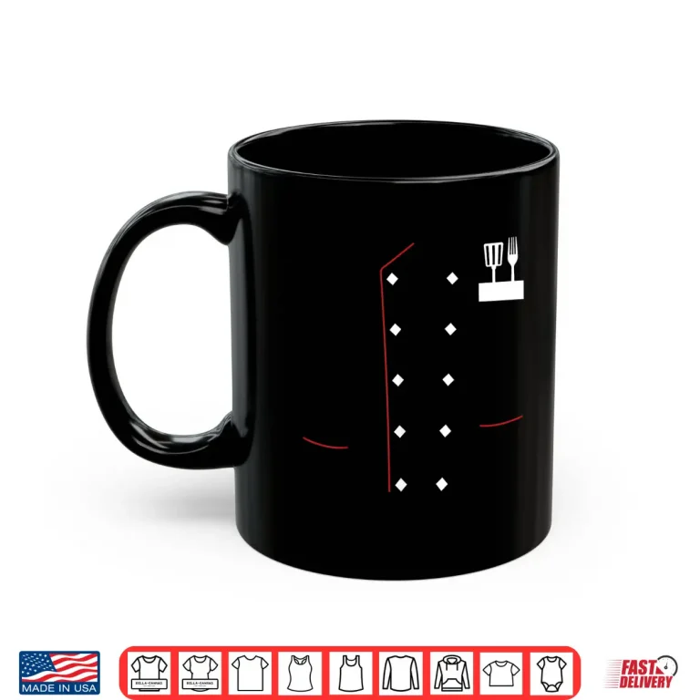 Mug Chef Uniform Jacket Faux Cook Master Cooking Costume Shirt