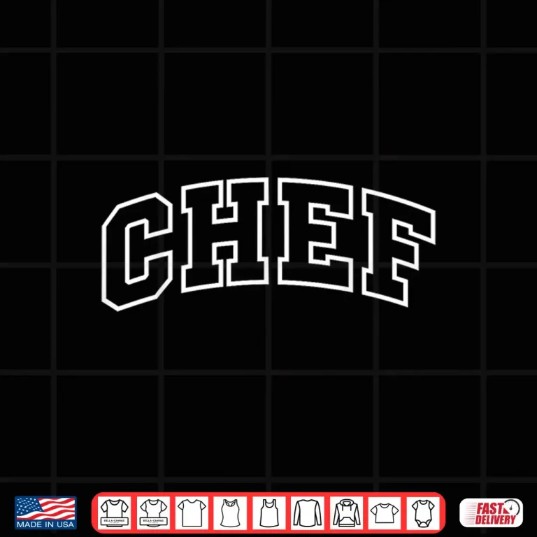 Design Chef Funny Athletic Lettering Cooking Gifts Professional Shirt