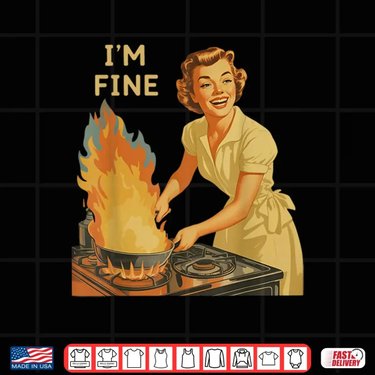 Design Im Fine Retro Housewife Cooking Vintage Kitchen Funny Shirt