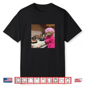 Funny Cat Meme Housewife Cooking Hilarious Cats Shirt