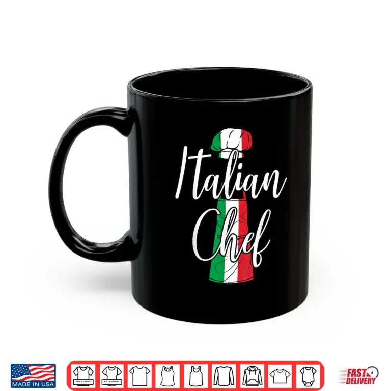 Mug Italian Chef Cooking Funny Food Cook National Pride Flag Shirt