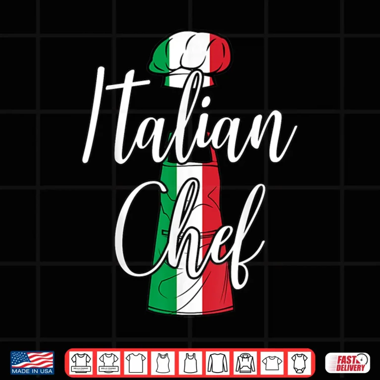 Design Italian Chef Cooking Funny Food Cook National Pride Flag Shirt