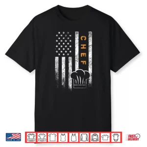 Chef American Flag Design Cook Cooking Professional Shirt