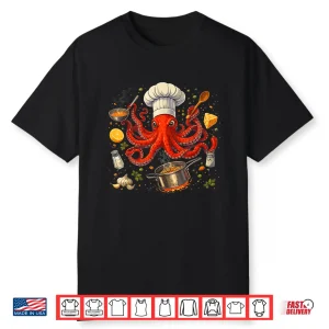Chef Octopus Funny Cooking Sous Chef Cook Shirt
