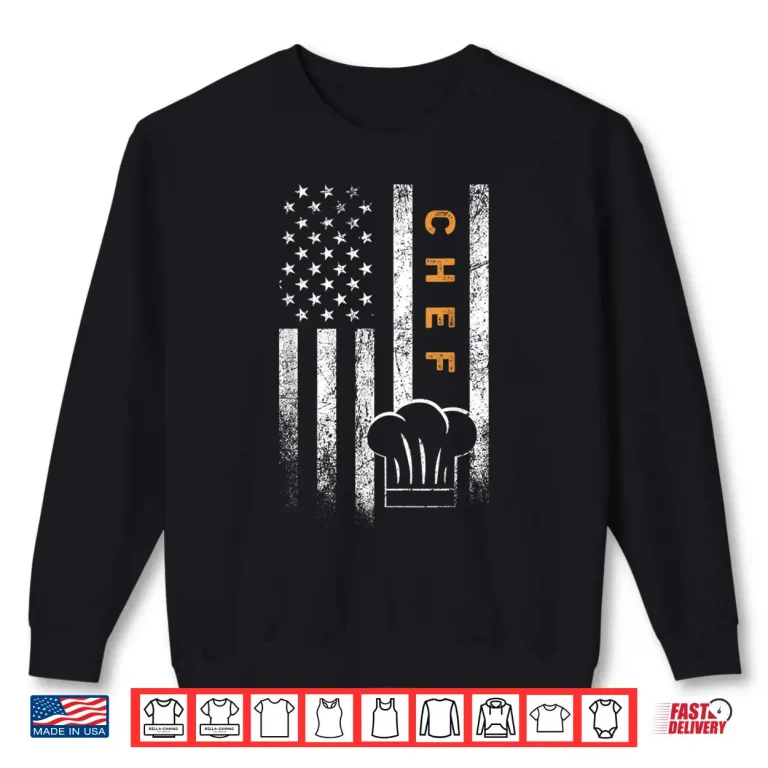 Sweatshirt Chef American Flag Design Cook Cooking Professional Shirt