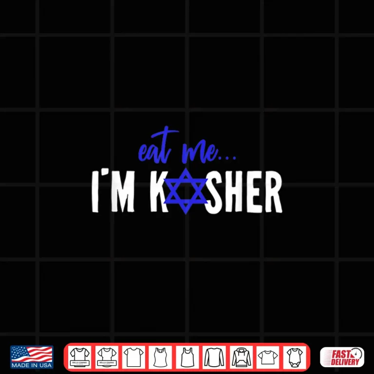 Design Eat Me Im Kosher Jew Hanukkah Hebrew Cook Chef Cooking Shirt